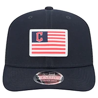 Casquette extensible à bouton-pression New Era bleu marine Cleveland Guardians 9SEVENTY pour homme