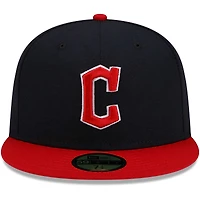 Casquette ajustée New Era Cleveland Guardians Home Authentic Collection On-Field 59FIFTY pour homme bleu marine