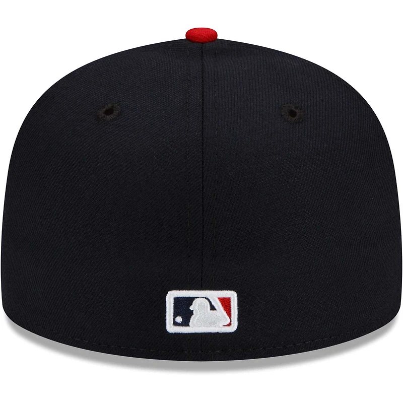 Casquette ajustée New Era Cleveland Guardians Home Authentic Collection On-Field 59FIFTY pour homme bleu marine