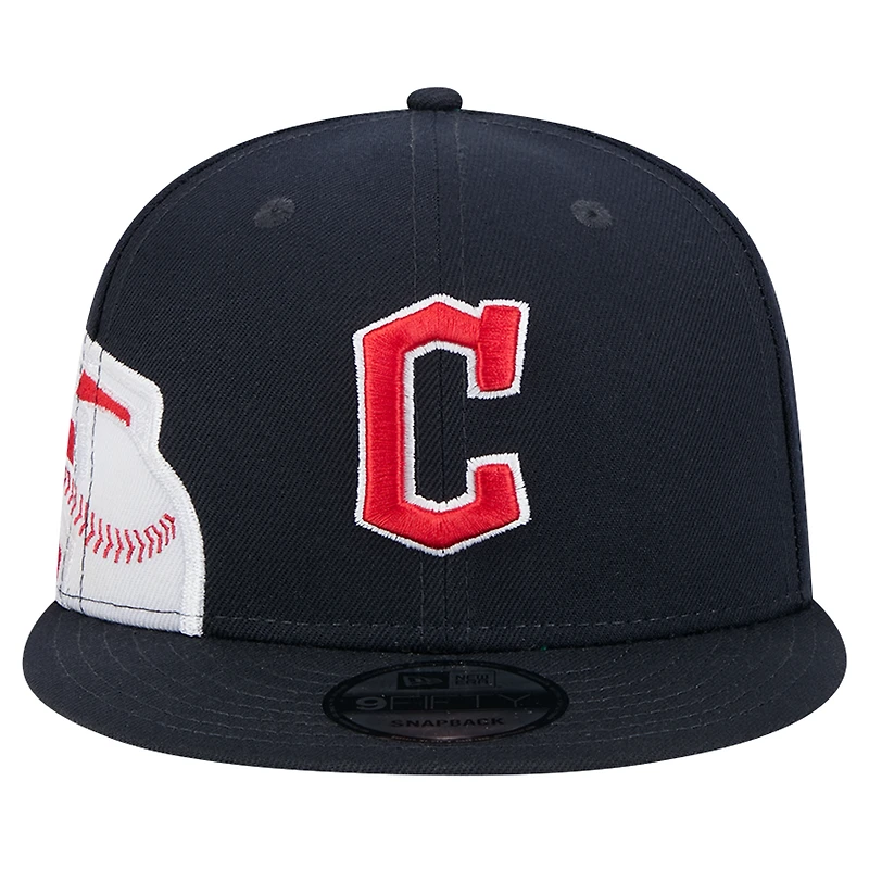 Men's New Era Navy Cleveland Guardians Logo Strike 9FIFTY Snapback Hat