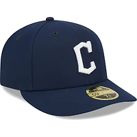 Casquette ajustée 59FIFTY à profil bas Cleveland Guardians Oceanside pour homme New Era bleu marine