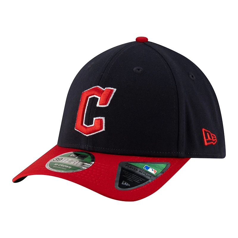 Men's New Era  Red Cleveland Guardians Player Replica 39THIRTY M-Crown Flex Hat