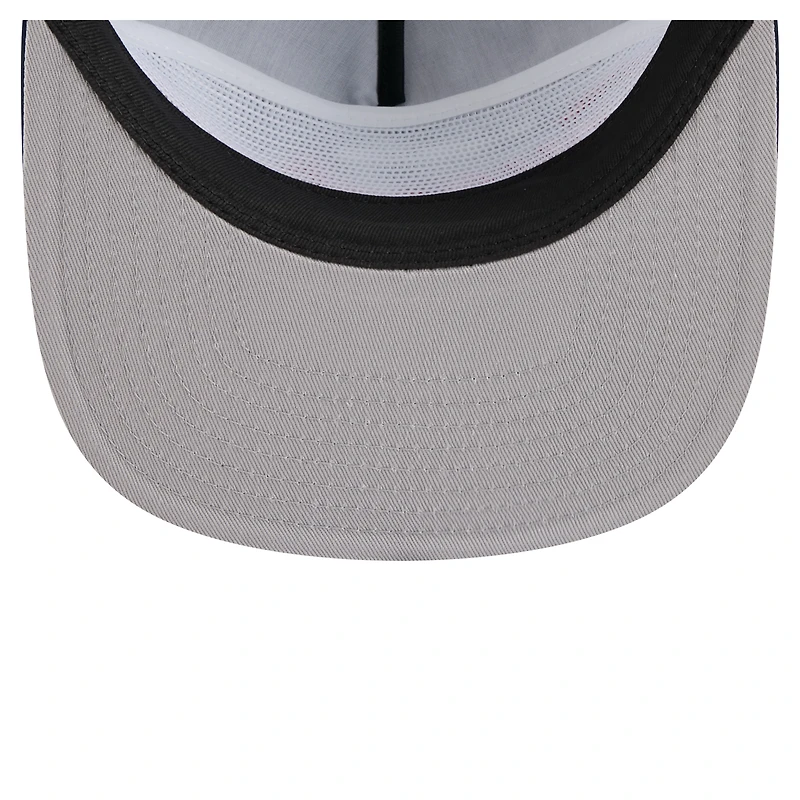 Casquette de golf ajustable rétro en satin bleu marine Cleveland Guardians pour homme New Era