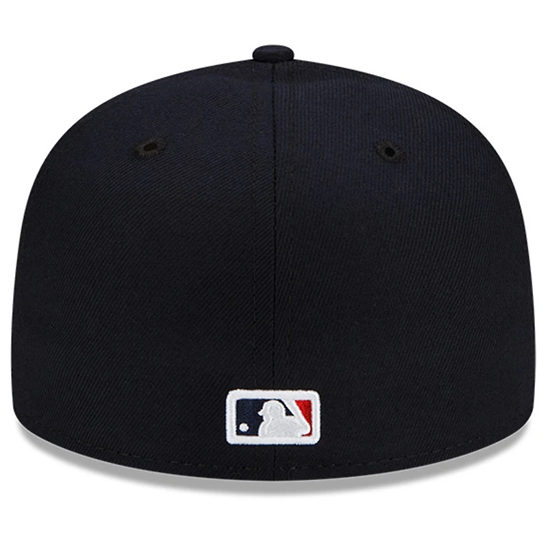 Men's New Era Navy Cleveland Guardians Road Authentic Collection On-Field 59FIFTY Fitted Hat