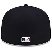 Men's New Era Navy Cleveland Guardians Road Authentic Collection On-Field 59FIFTY Fitted Hat