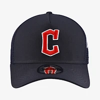 Casquette trucker ajustable New Era 9FORTY A-Frame, bleu marine, Cleveland Guardians, logo latéral