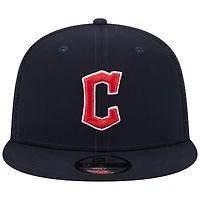 Men's New Era Navy Cleveland Guardians Team Color Trucker 9FIFTY Snapback Hat