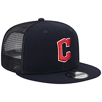 Men's New Era Navy Cleveland Guardians Team Color Trucker 9FIFTY Snapback Hat