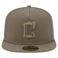 Men's New Era Olive Cleveland Guardians Color Pack A-Frame 59FIFTY Fitted Hat