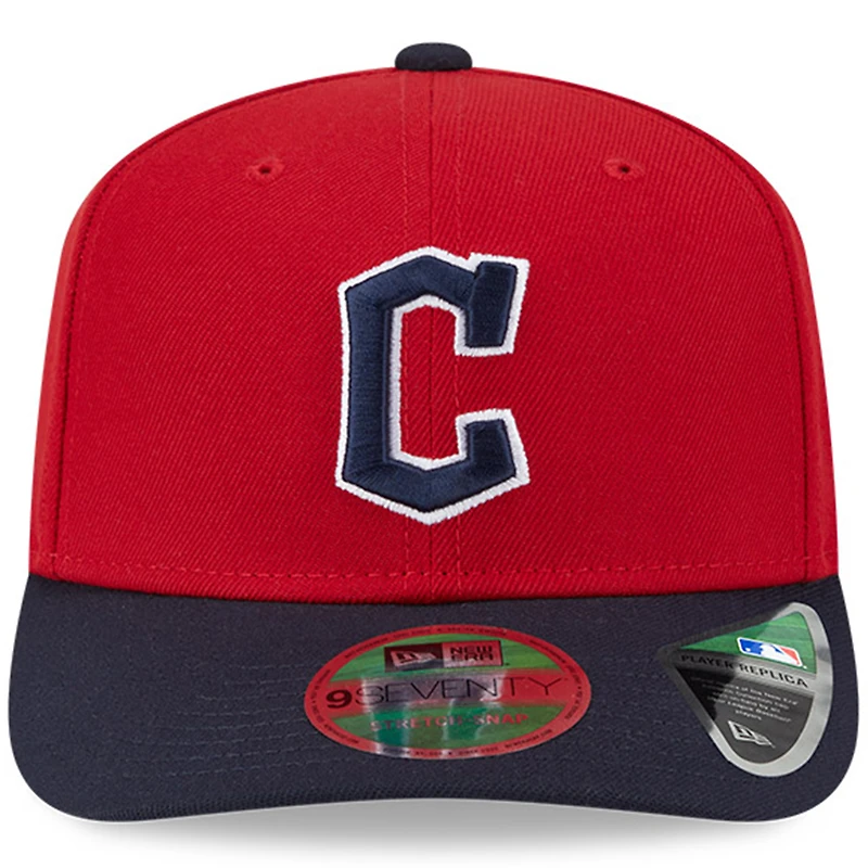 Men's New Era  Red/Black Cleveland Guardians Player Replica 9SEVENTY Adjustable Hat
