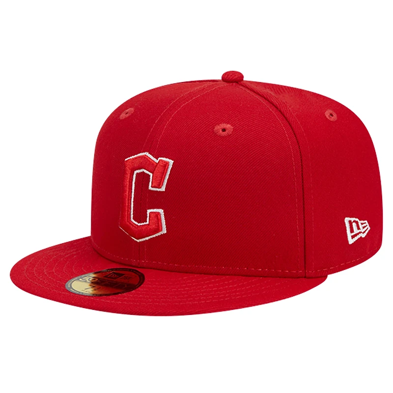 Casquette ajustée 59FIFTY avec logo des Cleveland Guardians New Era rouge pour homme