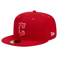Casquette ajustée 59FIFTY avec logo des Cleveland Guardians New Era rouge pour homme
