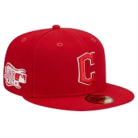 Men's New Era Red Cleveland Guardians Logo 59FIFTY Fitted Hat