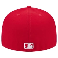 Men's New Era Red Cleveland Guardians White Logo 59FIFTY Fitted Hat