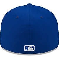 Casquette ajustée 59FIFTY à profil bas avec logo blanc Royal Cleveland Guardians New Era pour homme