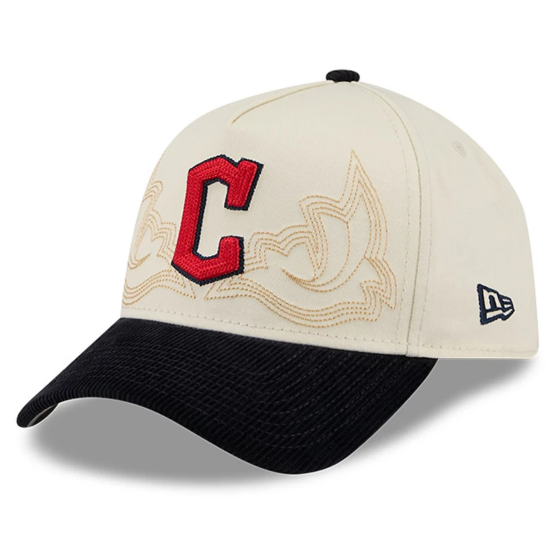 Casquette ajustable New Era Stone Cleveland Guardians Western Stitch 9FORTY pour homme