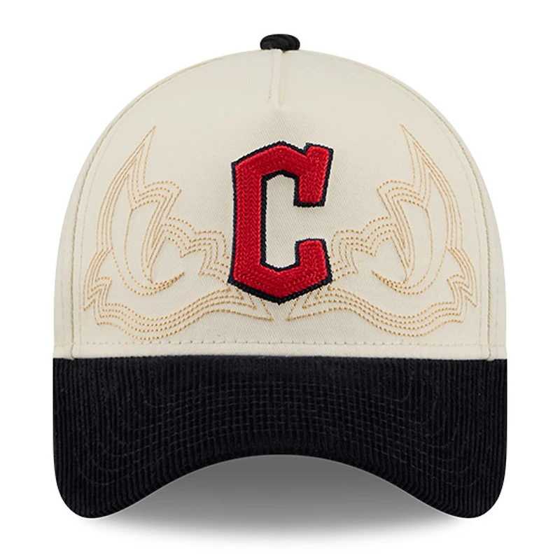 Casquette ajustable New Era Stone Cleveland Guardians Western Stitch 9FORTY pour homme