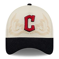Casquette ajustable New Era Stone Cleveland Guardians Western Stitch 9FORTY pour homme