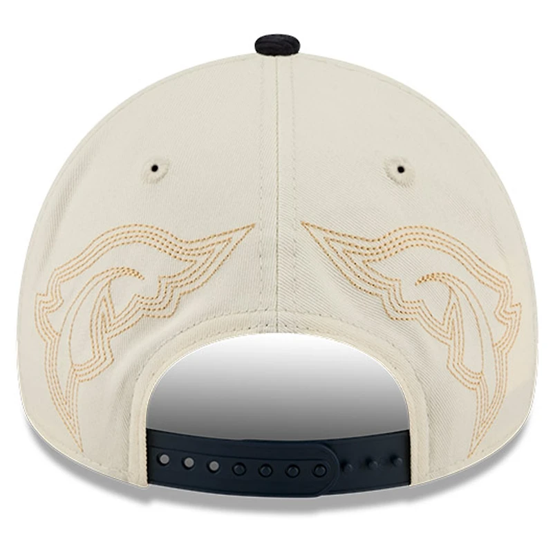 Men's New Era Stone Cleveland Guardians Western Stitch 9FORTY A-Frame Adjustable Hat