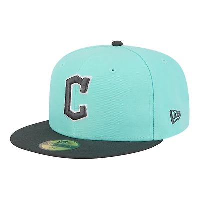 Casquette ajustée New Era Cleveland Guardians bicolore turquoise/charbon pour homme (modèle 59FIFTY)