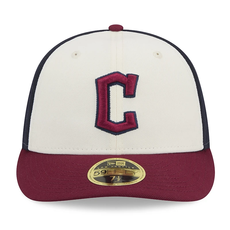 Men's New Era White/Red Cleveland Guardians 2024 City Connect Low Profile 59FIFTY Fitted Hat