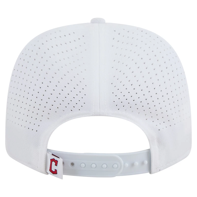 Men's New Era White Cleveland Guardians COOLERA 9SEVENTY Adjustable Hat