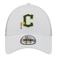 Men's New Era  White Cleveland Guardians Flag 9FORTY Trucker Adjustable Hat