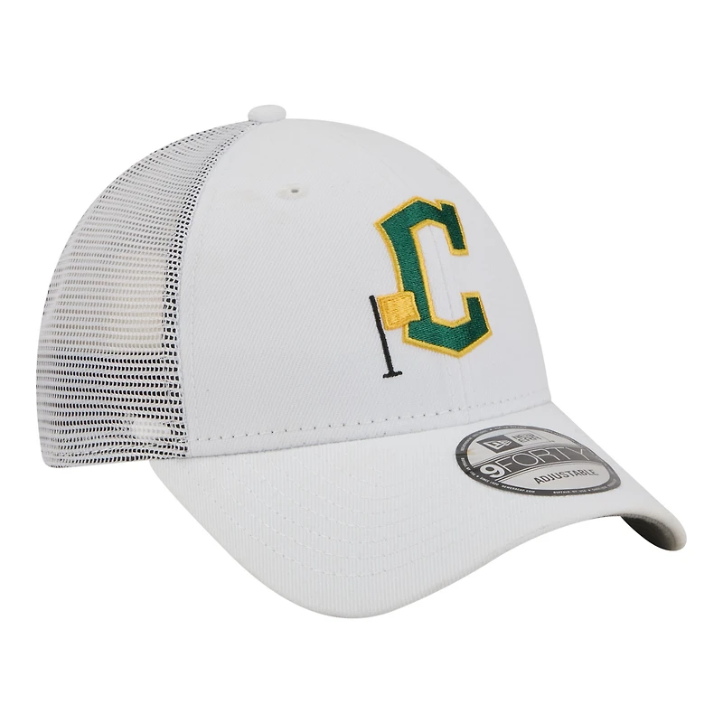 Casquette trucker ajustable New Era 9FORTY blanche Cleveland Guardians pour homme
