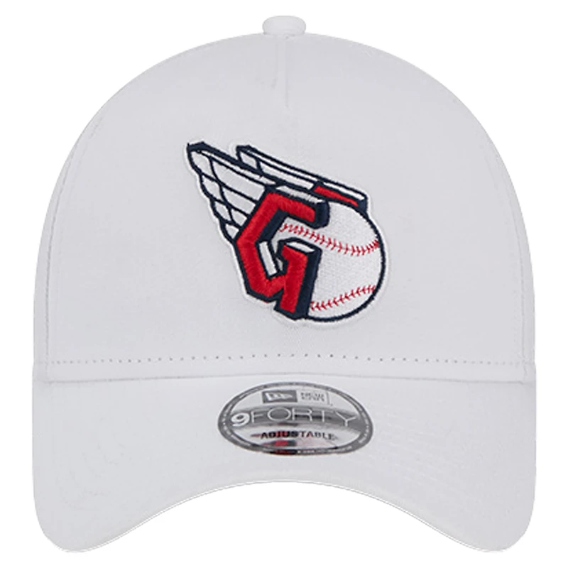 Men's New Era White Cleveland Guardians TC A-Frame 9FORTY Adjustable Hat