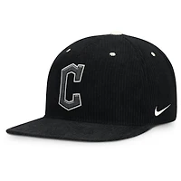 Men's Nike  Black Cleveland Guardians Pro Corduroy Structured Snapback Hat
