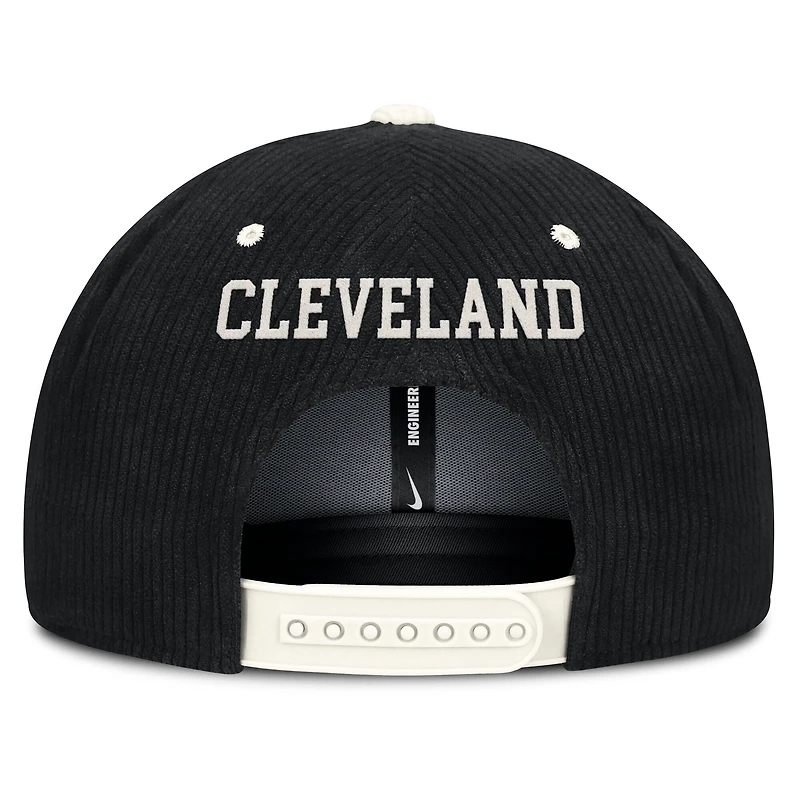 Men's Nike  Black Cleveland Guardians Pro Corduroy Structured Snapback Hat