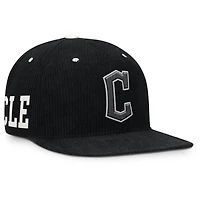 Casquette structurée à fermeture snapback en velours côtelé noir Nike Cleveland Guardians Pro pour homme