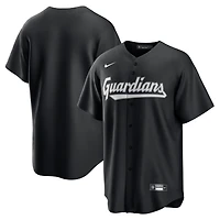 Maillot Nike noir réplique des Cleveland Guardians pour homme