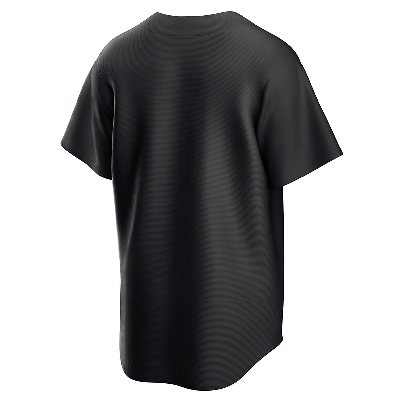 Maillot Nike noir réplique des Cleveland Guardians pour homme