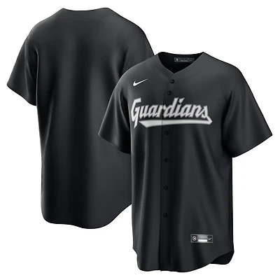 Maillot Nike noir réplique des Cleveland Guardians pour homme