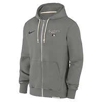 Sweat à capuche entièrement zippé Nike Charcoal Cleveland Guardians Authentic Collection Travel Performance pour homme