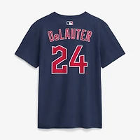 Men's Nike Chase DeLauter Navy Cleveland Guardians Name & Number T-Shirt