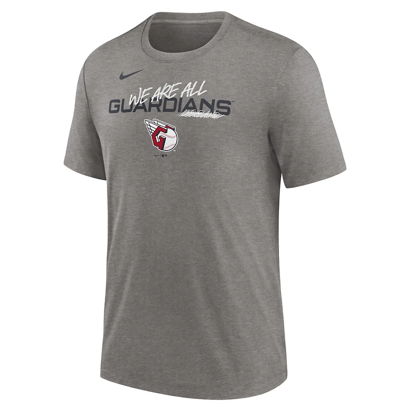 T-shirt triple mélange Nike Heather Charcoal Cleveland Guardians We Are All pour homme