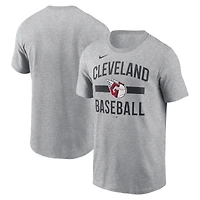 T-shirt arqué gris chiné Nike pour homme Cleveland Guardians