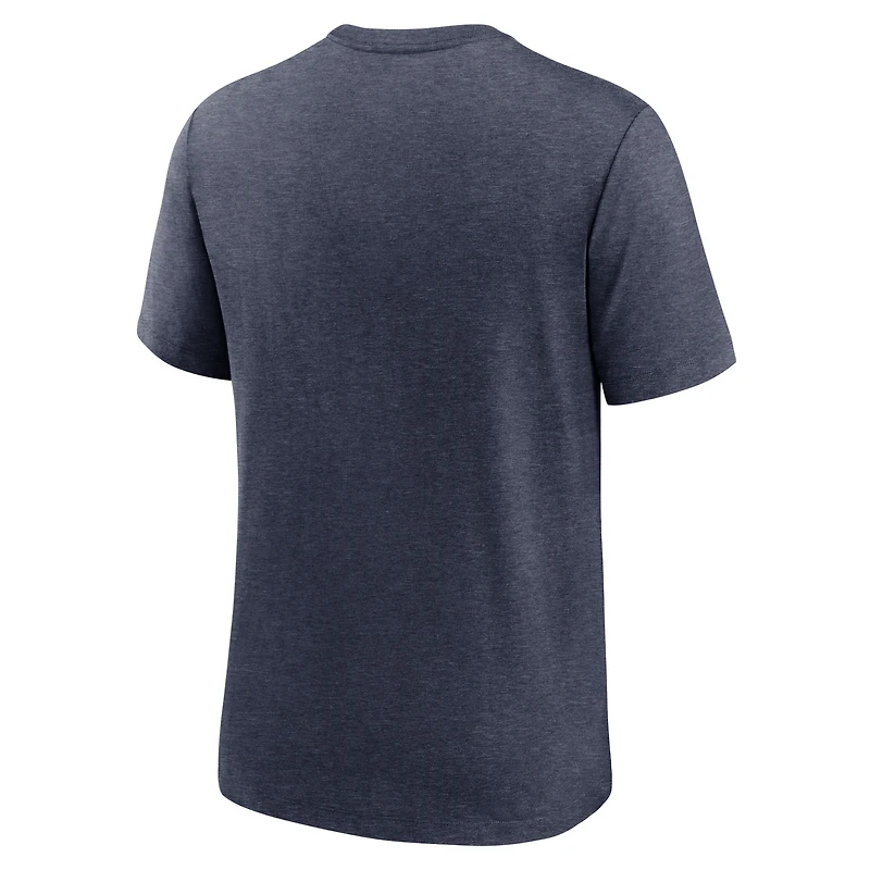 T-shirt à trois mélanges Nike Cleveland Guardians Home Spin pour homme, bleu marine chiné