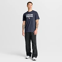Men's Nike Heather Navy Cleveland Guardians Stacked Tri-Blend T-Shirt