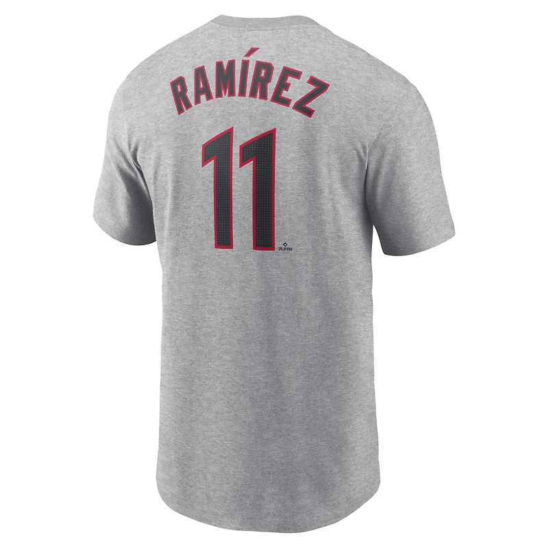 Men's Nike José Ramírez Gray Cleveland Guardians Fuse Name & Number T-Shirt