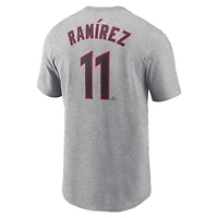 Men's Nike José Ramírez Gray Cleveland Guardians Fuse Name & Number T-Shirt