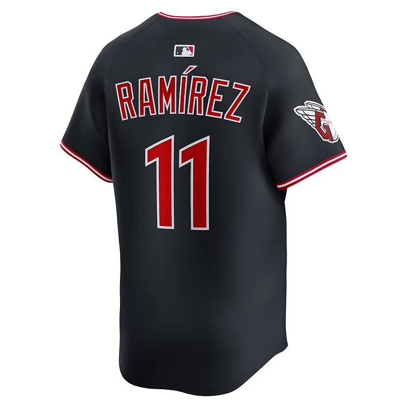 Maillot Nike José Ramírez bleu marine pour homme, édition limitée, joueur alternatif des Cleveland Guardians