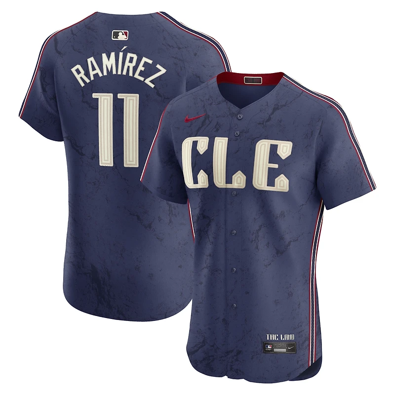 Men's Nike José Ramírez Navy Cleveland Guardians City Connect Elite Jersey