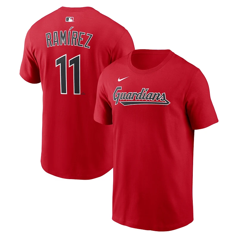 T-shirt Nike José Ramírez rouge Cleveland Guardians pour homme, avec nom et numéro