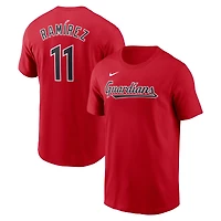 T-shirt Nike pour homme Jose Ramirez rouge Cleveland Guardians Fuse avec nom et numéro