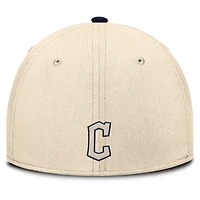 Men's Nike Natural/Navy Cleveland Guardians Statement Rise Performance Flex Hat