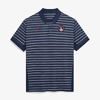 Polo Nike City Connect rayé Victory Dri-FIT pour homme, collection Authentic Cleveland Guardians, bleu marine et crème
