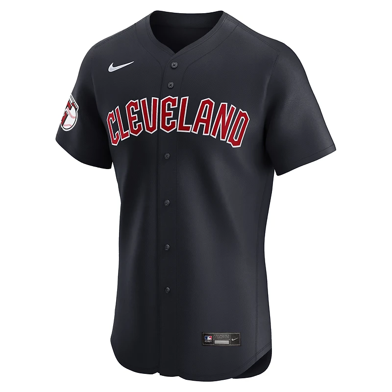 Maillot Nike bleu marine Cleveland Guardians Alternate Vapor Premier Elite Patch pour homme
